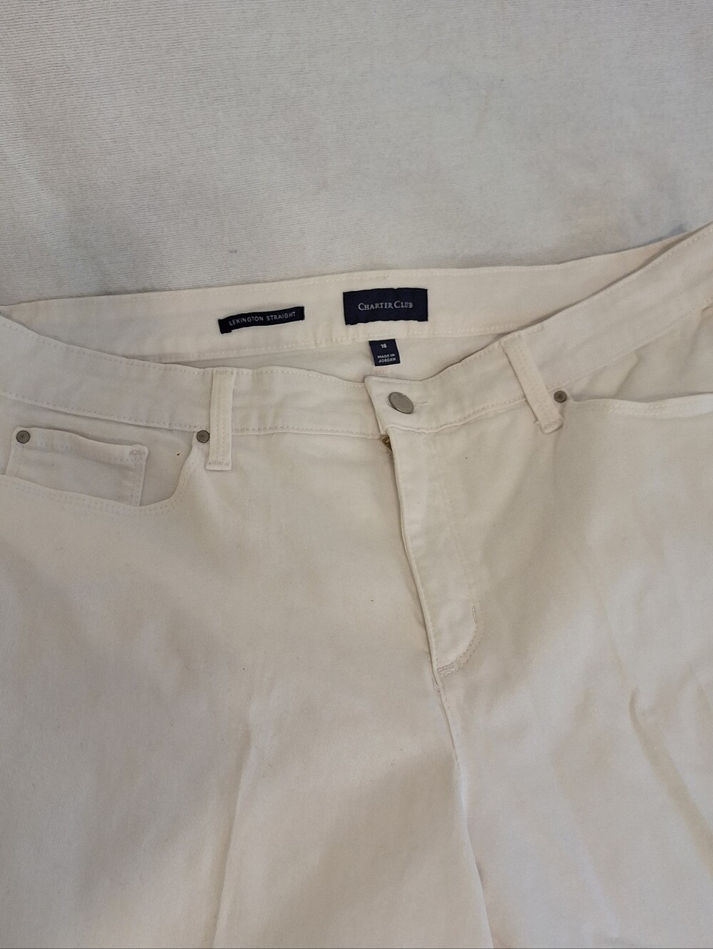 Charter Club Lexington Straight Leg White Jeans